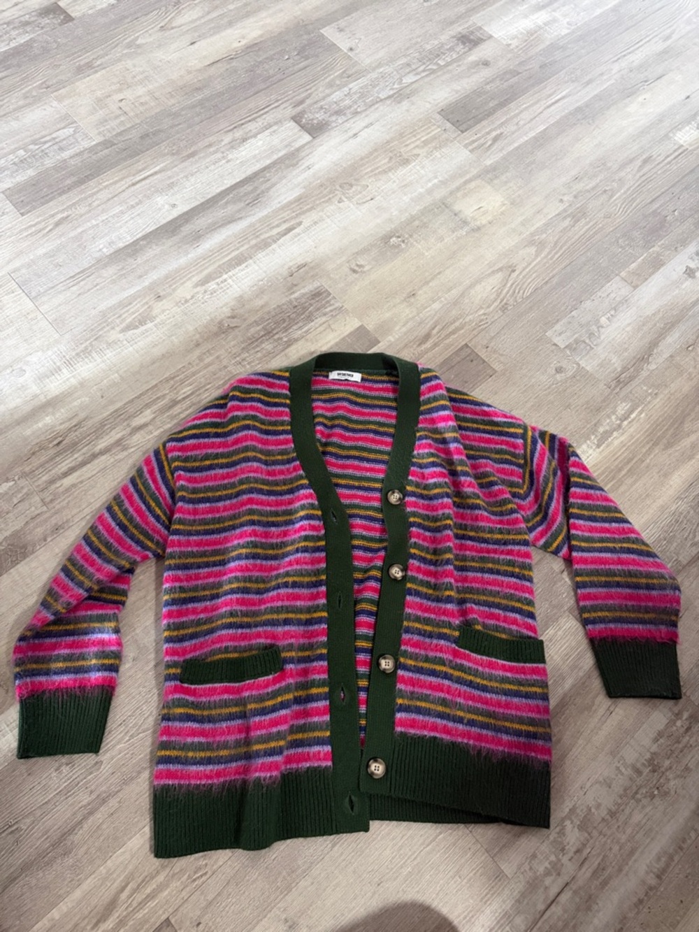 Daydreamer Green, Pink & Purple Striped Knit Top